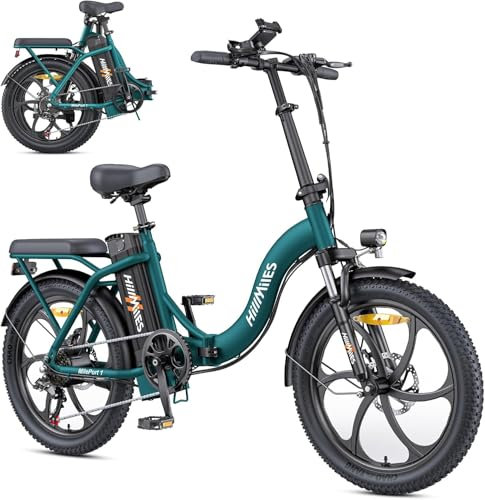 HillMiles MilePort 1 Adulte vélo électrique, 36V 13AH Batterie Amovible 250w Moteur avec 20'*3.0' vélo électrique Pliant, Vitesse 25KM/H autonomie jusqu'à 100KM Ville Navette Ebike (Vert)