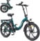 HillMiles MTB MilePort 1 Adult Electric Bike, 36V 13AH Removable Battery 250w Motor With 20‘*3.0’ Fat Tire Folding Electric Bike, Speed 25KM/H Range Up To 100KM City Commuter Ebike (Green)