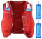 DORNNA Light Edition V1 - Sac Trail + 2 PCS Gourde Souple 500 ML sans BPA, Sac Hydratation Running Homme e Femme, Gilet Hydratation. (Rouge, M-L)