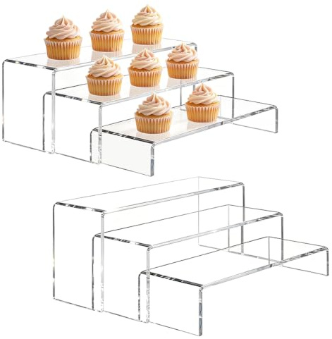 6pcs Alzate di Display in Acrilico, Trasparente Alzatina per Dolci