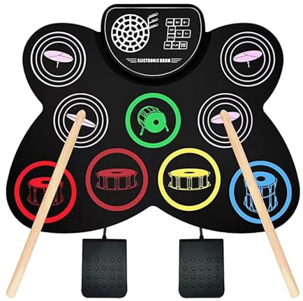 Elektronisches Trommelset aus Silikon mit Drumsticks und Pedalregler für Geschenke