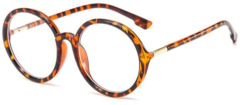 EYEGLSMST Lunettes de Lecture Oversized Rondes 3.5 Pour Femmes Hommes, Vintage Anti-Lumière Bleue pour Ordinateur, Réduit la Fatigue Oculaire