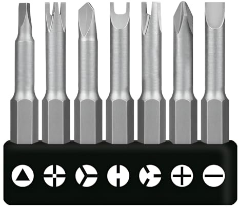 TAORANJU 7 Pcs Screwdriver Bit Set, 1/4 Metric Quick-Release Tamper Proof Security Bit Set, Hex Shank Precision Power Tools Accessories for Electric Screwdrivers