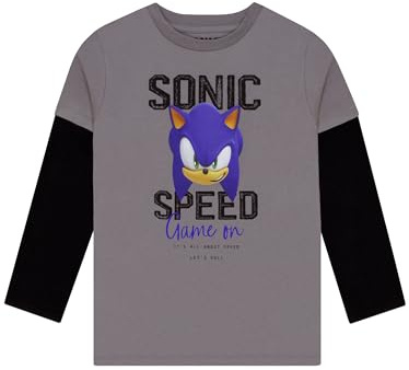 Sonic The Hedgehog Sonic T-Shirt Für Jungen, Tshirt Kinder Und T Shirt Jungen, T-Shirt Kinder Langarmshirt Aus Baumwolle