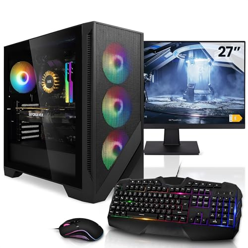 Aurum Méga Pack PC Gamer Fixe Complet Ryzen 5 7600X • Ecran LED 27 • GeForce RTX5060 8Go • 16Go DDR5 • 1TB M.2 SSD • Windows 11 • Claviers de Jeu et Souris