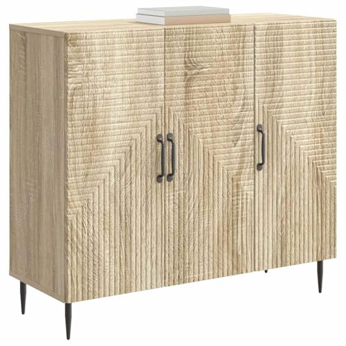 vidaXL Sideboard Sonoma-Eiche 89 x 34,5 x 80 cm Holzwerkstoff, Wohnzimmer, Vintage Sideboard, rechteckiges Design, praktische Aufbewahrung, stylishe Möbel, ordentliche Lösung