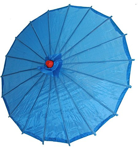 AAF Nommel ® Deko- Kinder- Sonnenschirm aus Stoff und Holz blau, 033
