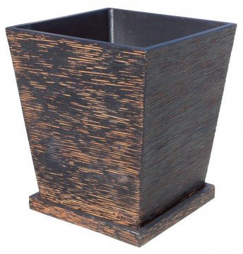 AnaParra Jardinera Cuadrada Moderna en hormigón aligerado para Exterior Jolo 42X42X47cm. Arlequin Óxido