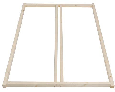 TUGA - Holztech Auflagerrahmen für Rollroste 200 x 200 cm für alle Betten ohne Auflagerrahmen Palettenbett Naturholz Rahmenholz