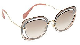 MIU MIU Damen 0Mu54Ss Dhoad5 64 Sonnenbrille, Braun (Brown/Gradientbrownmirrorsilver)