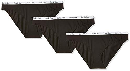 Calvin Klein Slip Femme Lot De 3 Bikini Stretch, Noir (Black), M