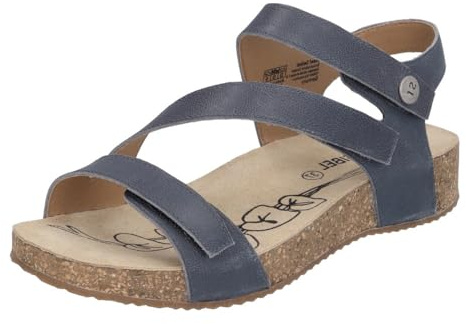 Josef Seibel Women Strappy Sandals Tonga 25, Ladies Sandals,Width G (Regular),Comfortable,Sandal,Summer Shoe,Summer Sandal,Blue (Jeans),39 EU / 6 UK