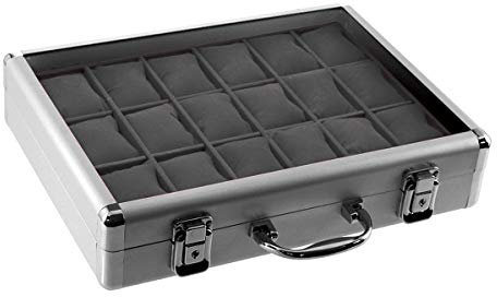 S1 Deluxe Großer Aluminium Uhrenkoffer COLLECTOR X black für 18 Uhren - Markenware