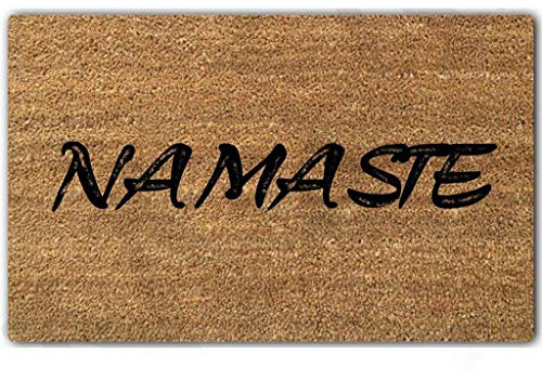 Eureya Fußmatte Namaste, dekorative Fußmatte, für Innen- und Außenbereich, nicht gewebte Oberfläche, 76,2 x 45,7 cm