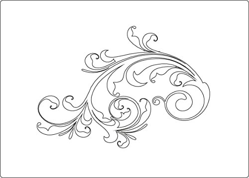 Herterich Products | Airbrush Schablone | Ranke Barock Style Stencil Vorlage | Tattoo und Graffiti Schablone | Hochwertige Mylarfolie | Lösemittelbeständig