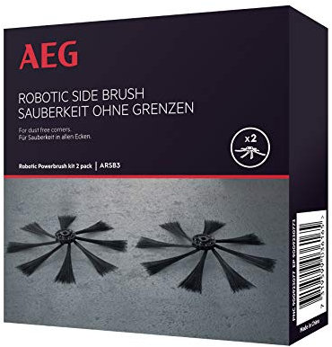 AEG ARSB3 Seitenbürsten für den RX9 Saugroboter (2er Pack, Ersatzbürsten, präzises und gründliches Saugen, optimale Staubaufnahme, extra weich, einfaches Tauschen) schwarz