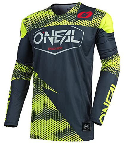O'NEAL | Motocross-Jersey | MX Enduro Motorrad | Schnell trocknendes Material, kragenloses Design, Athletische Passform | Jersey Mayhem Covert | Erwachsene | Anthrazit Neon-Gelb | Größe XL