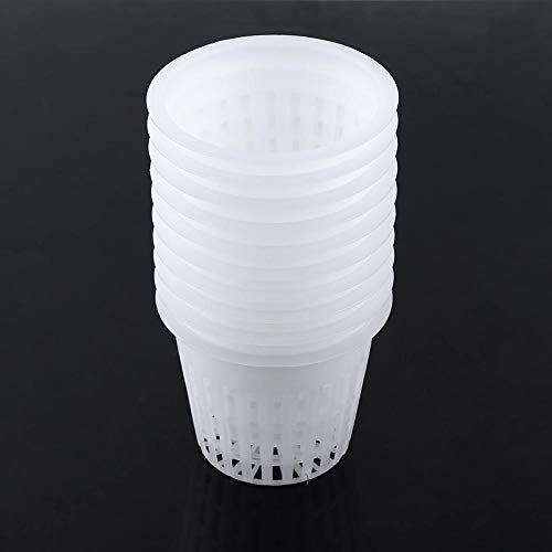 10 Stück Pflanzkorb, Hochleistungs-Blumentopf Mesh Net Cup Korb Hydroponic Plant Grow Clone Wasserpflanzung für Balkon Indoor Gardening(02)