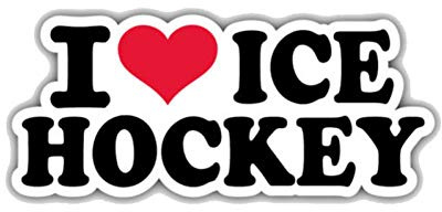 SUIFENG Aufkleber 12.7 cm X 4.6 cm Süß Ich Liebe Eishockey Label PVC Motorrad Auto Aufkleber