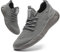 BUBUDENG Mens Running Shoes Trainers Sports Gym Walking Jogging Athletic Fitness Outdoor Sneakers,Grey,7 UK(Label Size: 41)