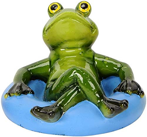 Pommerntraum ® | Schwimmfrosch Schwimmfrösche Teichdeko Teichfigur Gartendeko Schwimmtier Dekofigur Gartenteich SwimmingPool Aquarium (Blau)