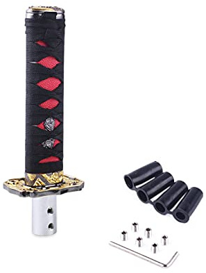 muge racing Universal Samurai Schwert Automatik-Schaltknauf, geeignet für Schaltgetriebe, schwarz, 15 cm