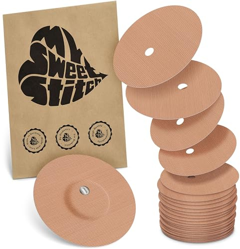 MySweetStitch - 25 x FreeStyle Libre 3 cerotti sensore, Overpatch rotondo Ø 60mm, con foro di ventilazione, cerotto impermeabile, traspirante, delicato sulla pelle, Beige