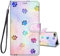 JRIANY for iPhone SE 2022 / iPhone SE 2020 / iPhone 7 / iPhone 8 Case, PU Leather Wallet Case with Pattern Cute Design Shockproof Cover Flip Case, Footprint