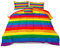 Bedbay King Size Regenbogen Bettwäsche-Set Rainbow Pride Bettwäsche-Set, buntes Regenbogen-Streifen-Design, 4-teiliges Bettwäsche-Set, 1 Bettdecke, 2 Kissenbezüge, 1 Kissenbezug (Regenbogen, Kingsize)