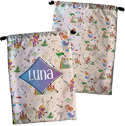 LolaPix Lunchtasche Damen. Lunchtasche Kinder Personalisierte. Mit Namen/Text. Kleiner Rucksack. Zwei Größen 30x23 cm. Fantasiewelt