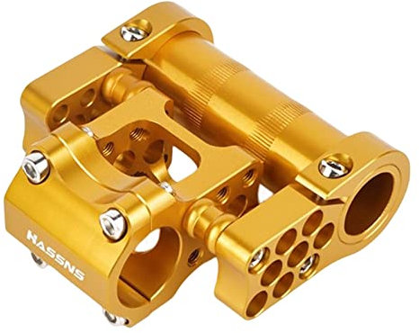 LOVIVER Aluminiumlegierung Fahrrad Lenker Doppel Vorbau Riser 25.4mm Conversion Extender Ultraleicht für BMX MTB Fahrrad Ersatzteile Radfahren Zubehör, Gold
