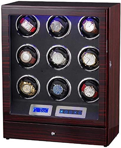FLBT WatchWinderBoxAutomaticWatchWinderBox9+0AutomaticWoodWatchWinderRemoteControlLCDTouchScreenRotationWindersDeluxeSilentMotorPineBoxWithDrawerLock Needed