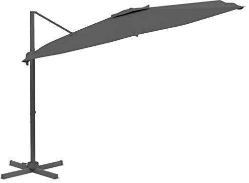 Yolola Ampelschirmständer Ampelschirm 400x300 cm Marktschirmständer Kurbelschirmständer Sonnenschirmständer Balkonschirm Schirm Kurbelschirm Anthrazit