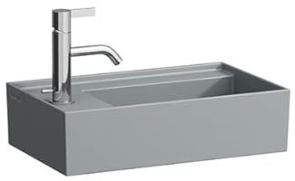 LAUFEN Kartell Handwaschbecken, Armaturenbank links, unterbaufähig, 1 Hahnloch, ohne Überlauf, 460x280mm, H8153357581111, Farbe: Graphit matt