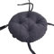 Premium Runde Hocker Sitzkissen, 6cm Dicken Sitzauflage Kord Stuhl Kissen rutschfest Stuhl Pads Mit Krawatten Super Weiches Kissen Pad (Durchmesser:35cm(14inch), Schwarz)