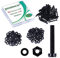 Pzsmocn 150 Stück/50 Sätze M5*40 mm Schwarzes Nylon Kunststoff Kreuzschlitz Rundkopfschrauben-Sechskantmuttern mit Isolierscheibe Standardgröße, für Heimwerker und Elektronische Montage.