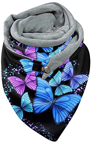 Cashmere Schal Damen,Dreieckstuch Blau Mit Knopf Wickelschal Baumwolle Tücher Lifebeautyme Schwarz Dreieckschal Rundschal Grau Dünn Schal Dreieckstücher Poncho
