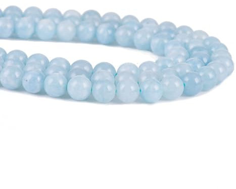 Naturperlen mit Aquamarin, Mondstein und Heilstein - Schmuckperlen für Handgefertigte Armbänder und Ketten - VIVIIHOO - 40-46Stück 8mm