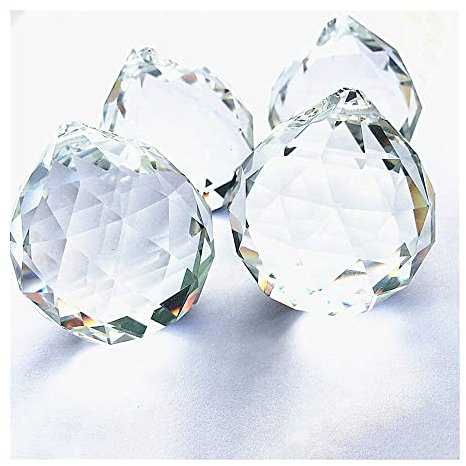 Kronleuchter Kristall Prismen Anhänger 40 mm Kronleuchterkugel K9 Klarer Kristall facettierte Kronleuchterkugeln Anhänger for Kronleuchter Perlen Perlen Vorhang Suncatcher Hängende Dekoration