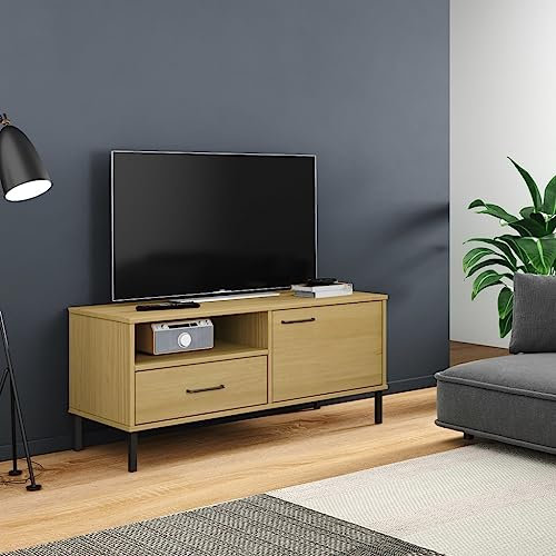 fernsehschrank Weiss,tv Board Weiss,fernsehtisch Weiss,TV-Schrank Oslo mit Metallbeinen Braun Massivholz Kiefertv Sideboard,fernsehschrank,tv Board Weiss,tv Board,