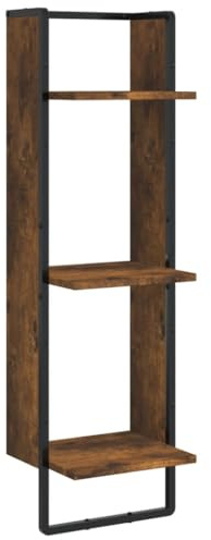 vidaXL Wandregal 3 Fächer Räuchereiche 30x25x100 cm Holzwerkstoff