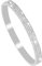 MILAKOO 6mm Ovale Form Edelstahl Manschette Armreif Armband mit Strass für Frauen (Silber)