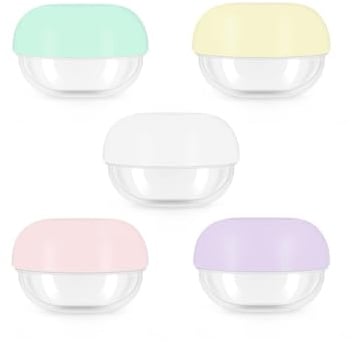 Sprigold 5 pcs Travel Jars Containers Bottle with Lid for Cosmetic Makeup Face Body Hand Cream (5, Travel Jar 0.35oz/10ml)