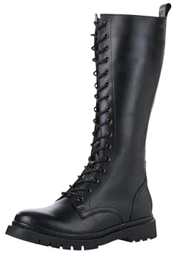 Tamaris Botas de Caña Larga para Mujer, Tacón Cuadrado, Plantilla Extraíble, Negro, 37 EU