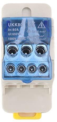 LOCADENCE AC DC1000V Power Distribution Box, Waterproof Electrical Junction Box, Electrical Breaker Socket Distribution Box for Construction Sites, Workshops and Factories (80A)