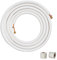 VEVOR 7620mm Mini Split Line Set, 9.5 & 15.9mm O.D Copper Pipes Tubing and Triple-Layer Insulation, for Mini Split Air Conditioning Refrigerant or Heating Pump Equipment & HVAC with Wrapping Strips.