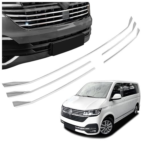CHROMEMASTER | Kompatibel mit VW T6.1 Multivan 2019-2024 | Chromleisten Stoßstange Vorne, untere Zierblende der Frontschürze, Rostfreier Stahl Poliert | Attraktives Erscheinungsbild des Fahrzeugs