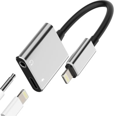 Adaptateur Lightning vers prise jack (2 en 1) pour Apple MFI - Câble audio auxiliaire de 3,5 mm - Pour iPhone 14
