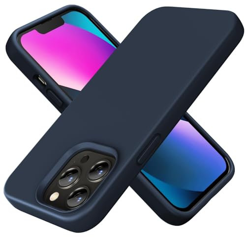 TIIXXE Silicone Case Compatible with iPhone 13 PRO Case Soft Ultra Slim Protective Shockproof Liquid Silicone Phone Case,Anti-Scratch Microfiber Lining, 6.1 Dark Blue