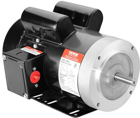 VEVOR 2HP Electric Motor 1725 rpm, AC 115V/230V, 56C Frame, Air Compressor Motor Single Phase, 5/8 Keyed Shaft, CW/CCW Rotation for Agricultural Machinery and General Equipment
